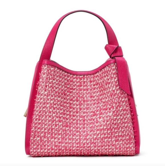 ✨️NWT✨️Kate Spade Limited Edition, 2Way Raffia Tweed Satchel, Triple Compartment - Picture 14 of 14